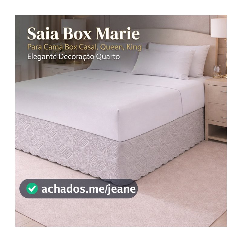 Saia Box Marie para Cama Box Casal Queen King Elegante Decoração Quarto