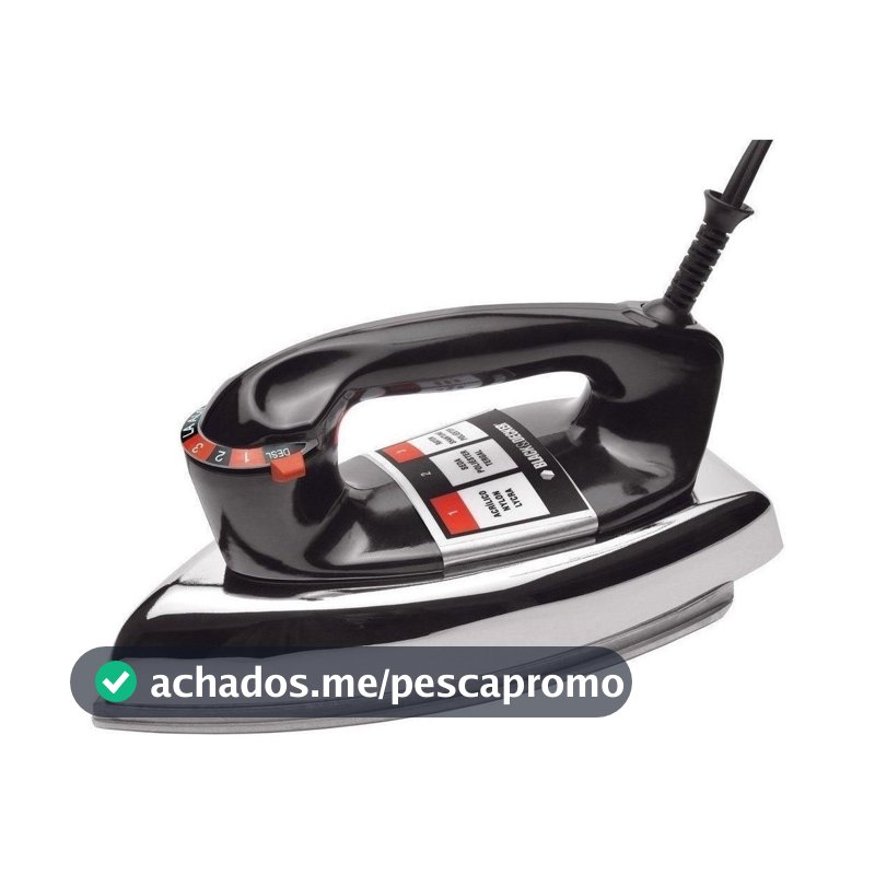 Ferro de Passar Roupa a Seco Black Decker VFA1110TM2 Base de Alumínio 110V