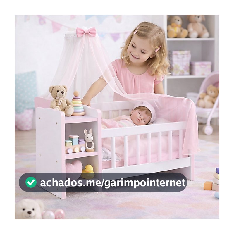 Brinquedo Berço Boneca Infantil Cômodas Véu / Reborns
