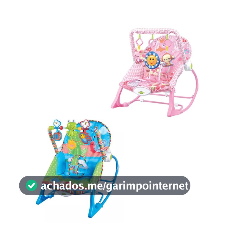 Cadeirinha Descanso Bebê Musical Rosa Azul Até 18kg Vibratória