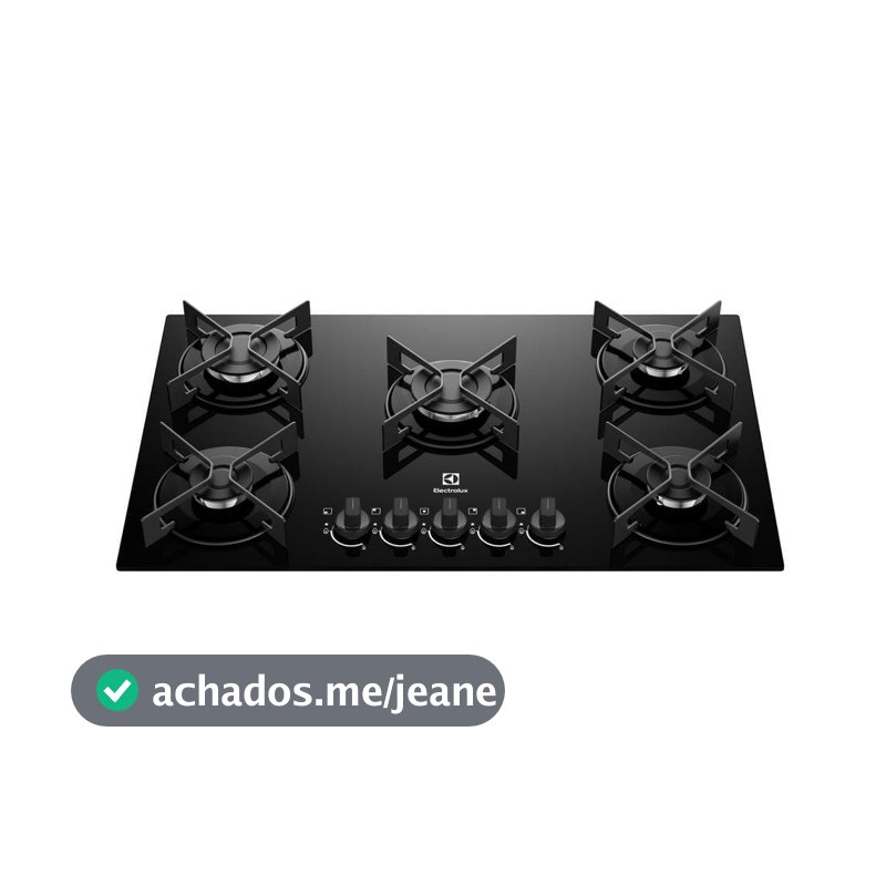Cooktop 5 Bocas a Gás Electrolux Mesa de Vidro Efficient Grade de Aço Fosco (KE5GR)