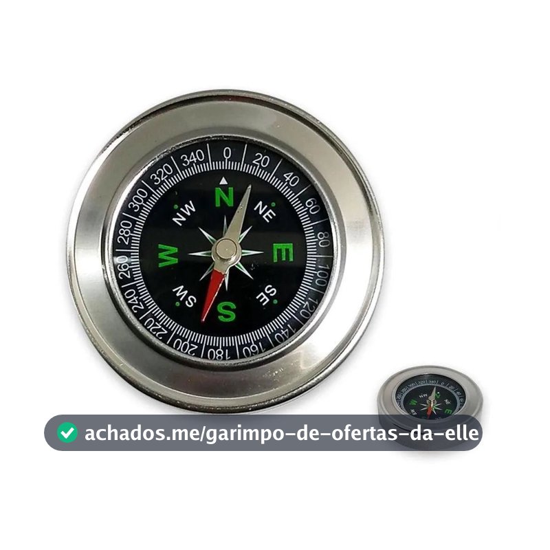 Bússola de Bolso Metal Camping Orientação Magnetica 6cm e 8cm