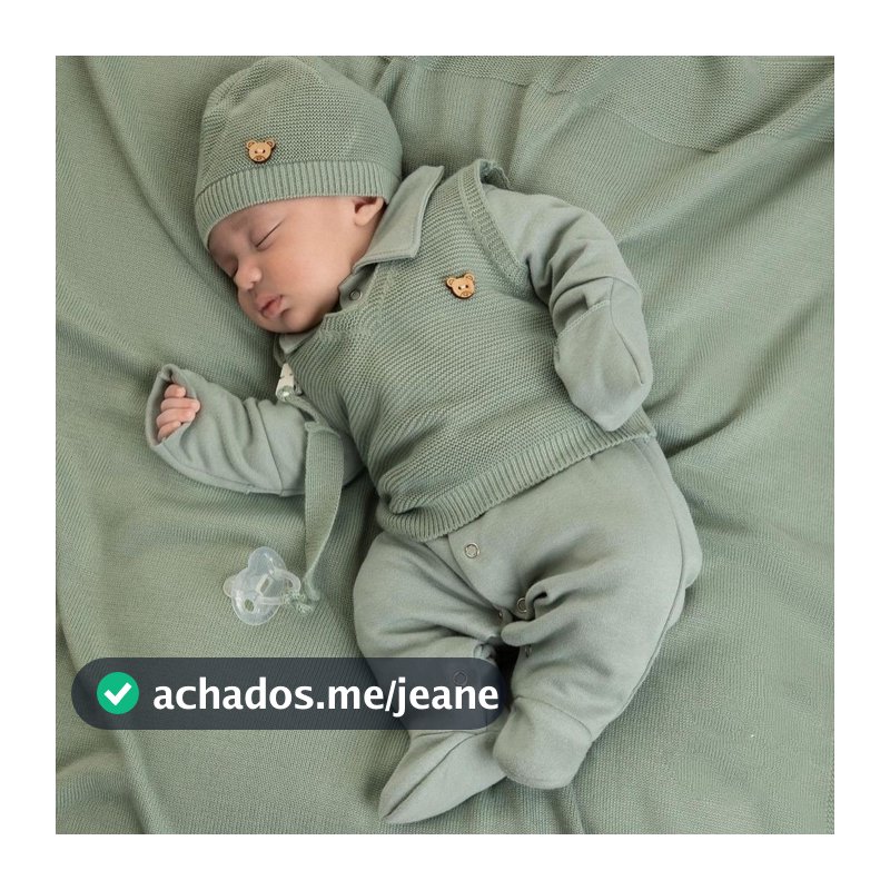 Saída maternidade tricô menino 5  e 7 peças - macacão bebê