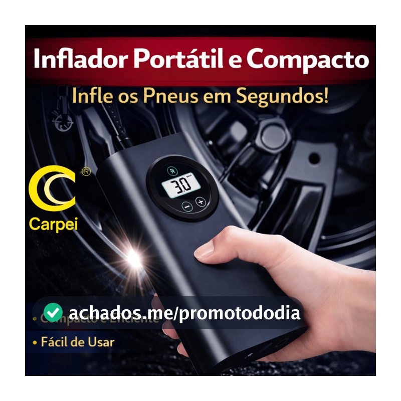 Compressor Detector de Ar Portatil Recarregavél Com Fio Sem Fio Digital USB Calibrador Pneu de Carro Automóvel Carpei