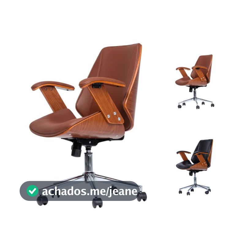 Cadeira de Escritório Ergonômica Giratória Diretor Executiva Couro NR17 Lisboa HomeNow Office 120kg