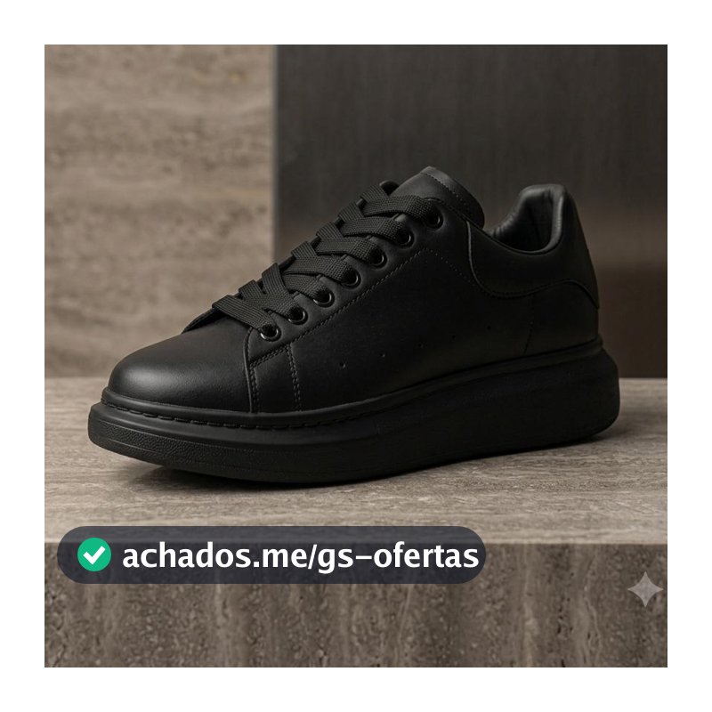 Tênis Casual Masculino Sapato Social Solado 5cm Mais Alto MCQUEN Original Cadarço