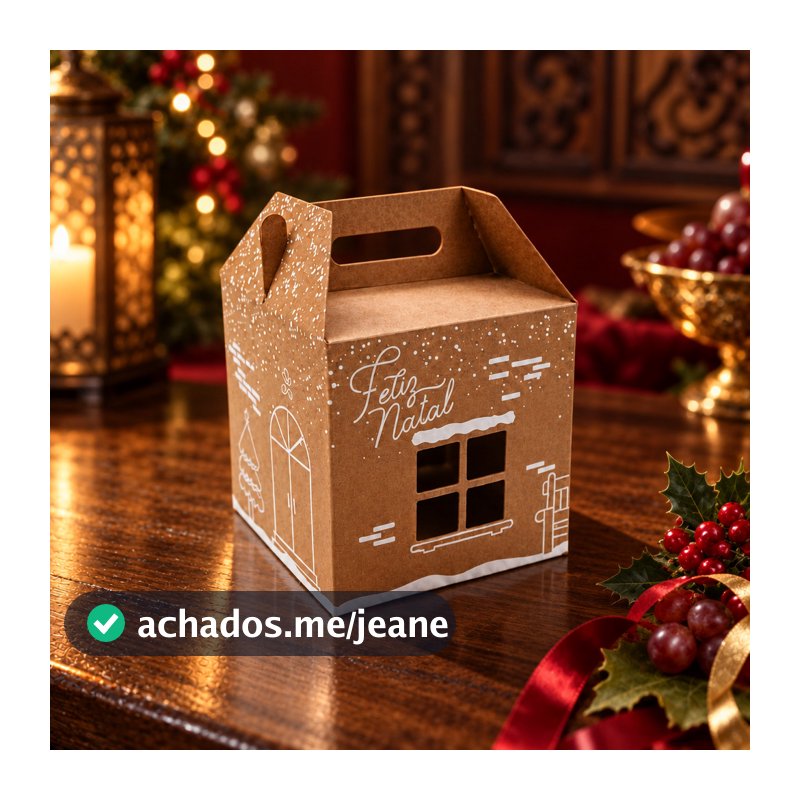 Caixa 10x10x10 Mini Panetone Kraft Mini Bolo Natal 10 Unidades