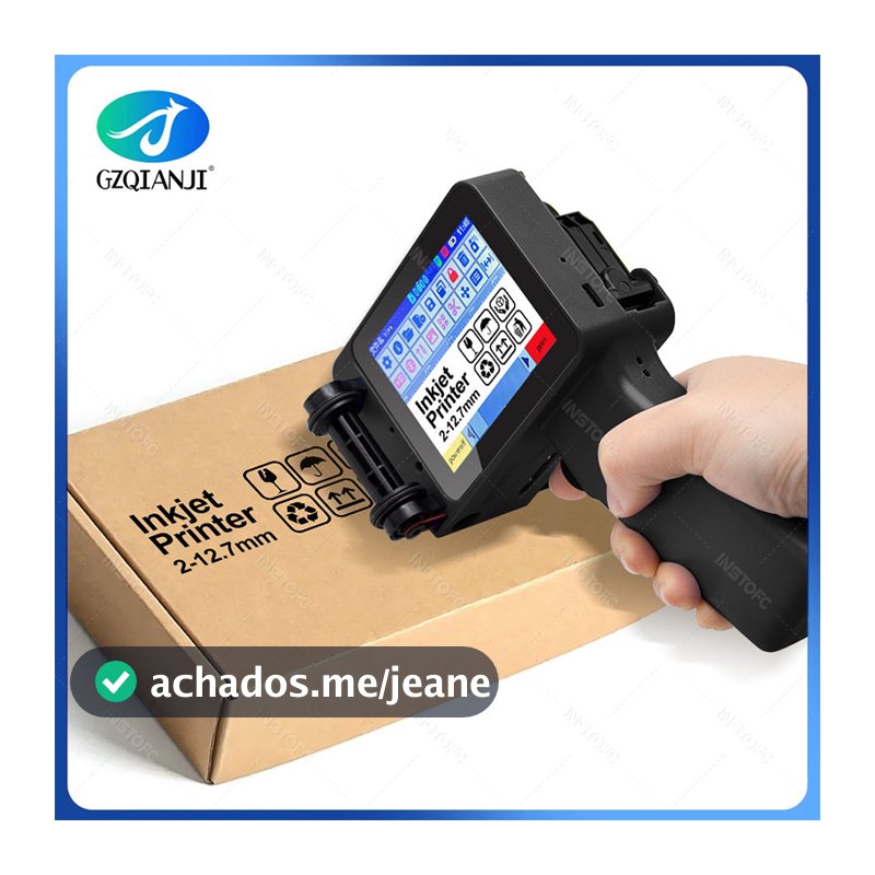 Impressora jato de tinta portátil não criptografada 12.7mm para impressão em papelão, plástico, madeira, vidro e metal