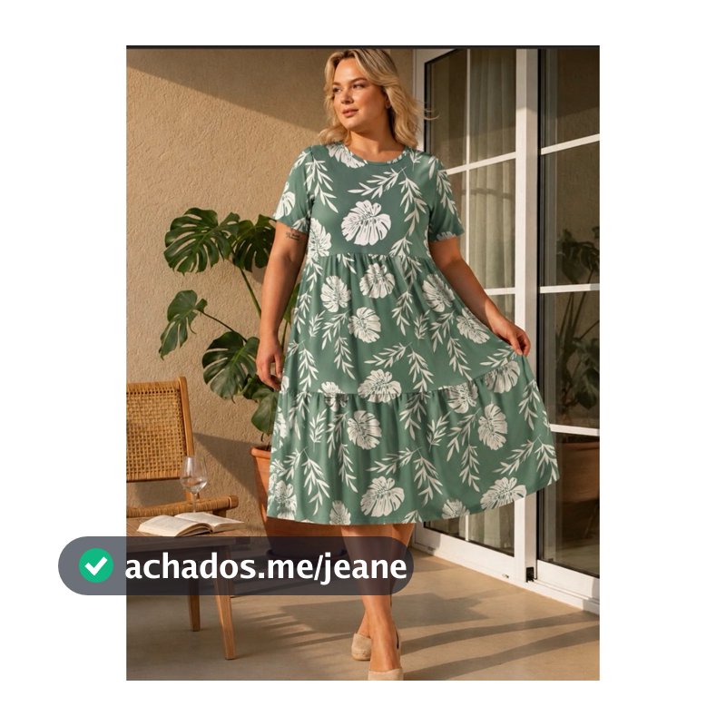 Vestido Plus Size 3 maria  com manga   M G GG G1 G2 44/46/48/50/52