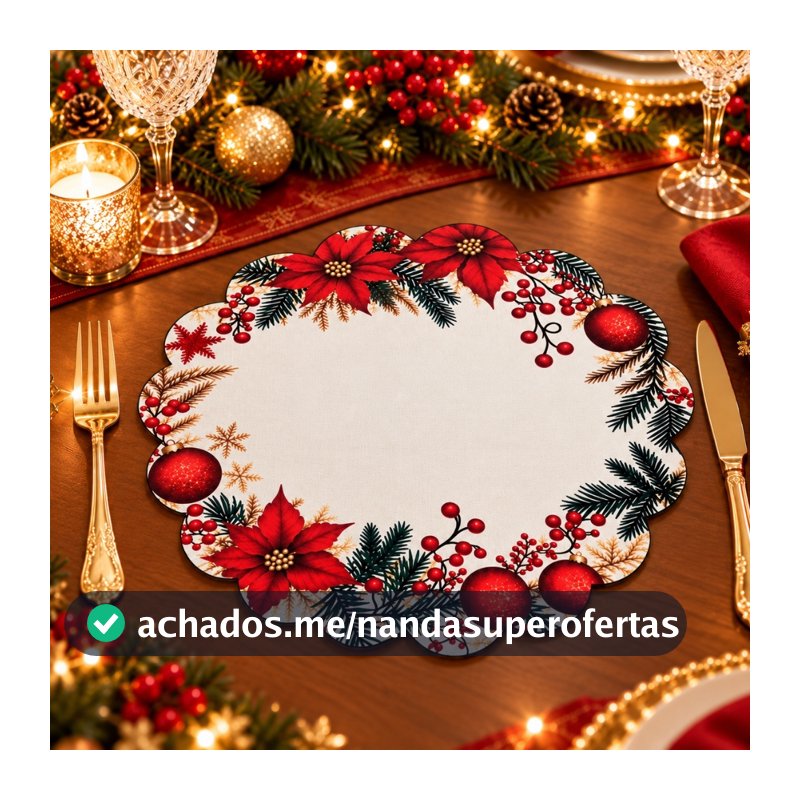 Sousplat Natalino Decoração Mesa Posta Natal Supla