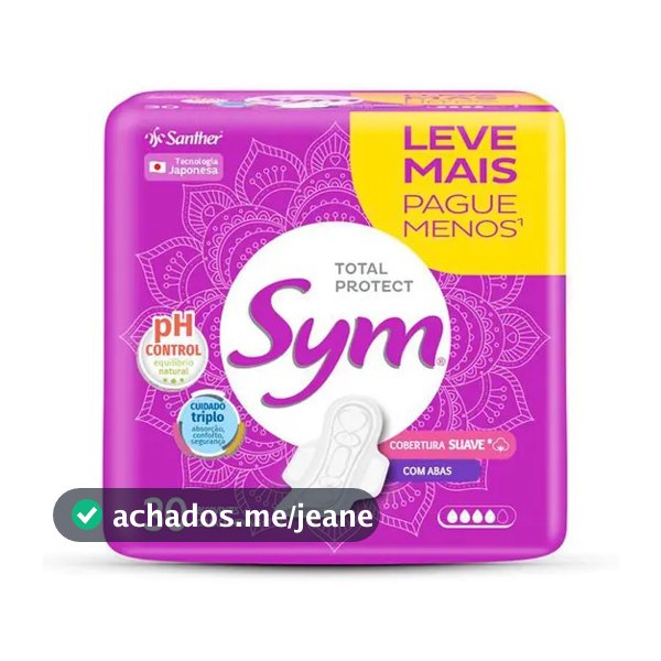 Absorvente Sym Total Protect Odor Block - Ph Control