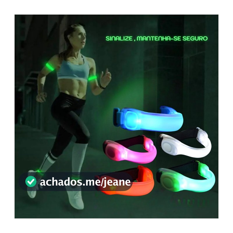 Braçadeira Led Rosa Para Esportes Caminhada Noturna Corrida Ciclismo