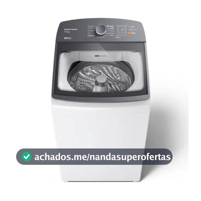 Máquina de Lavar Brastemp 14kg Smart Sensor Cesto Inox Branca