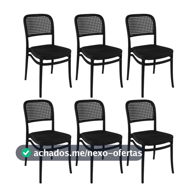 Kit 6 Cadeiras de Jantar Roma para Sala e Cozinha