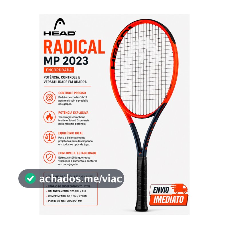 Raquete de Tênis Head Radical MP 2023 - L3 - Encordoada ORIGINAL Cabeça: 630 cm² | 98 in²