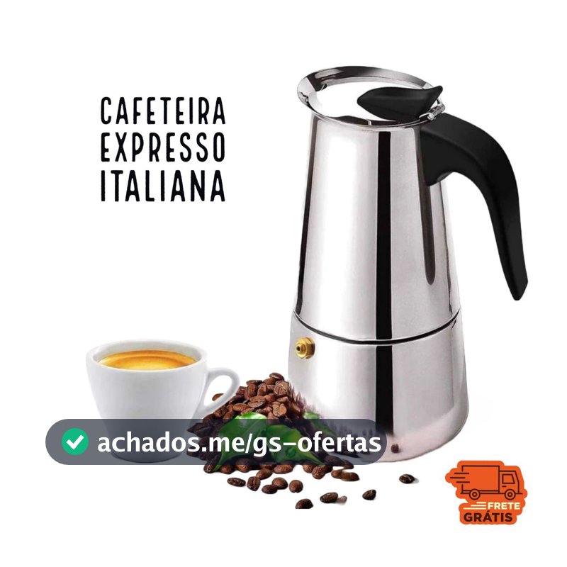 Maquina de Café Cafeteira Italiana 12, 9 Xícaras Expresso e Moka Em Inox 4, 6 Xícaras