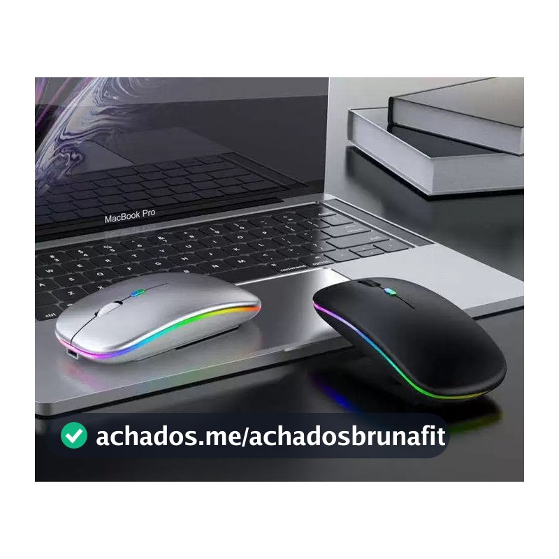 Mouse Sem Fio Recarregável Wireless Led Rgb Ergonômico Novo
