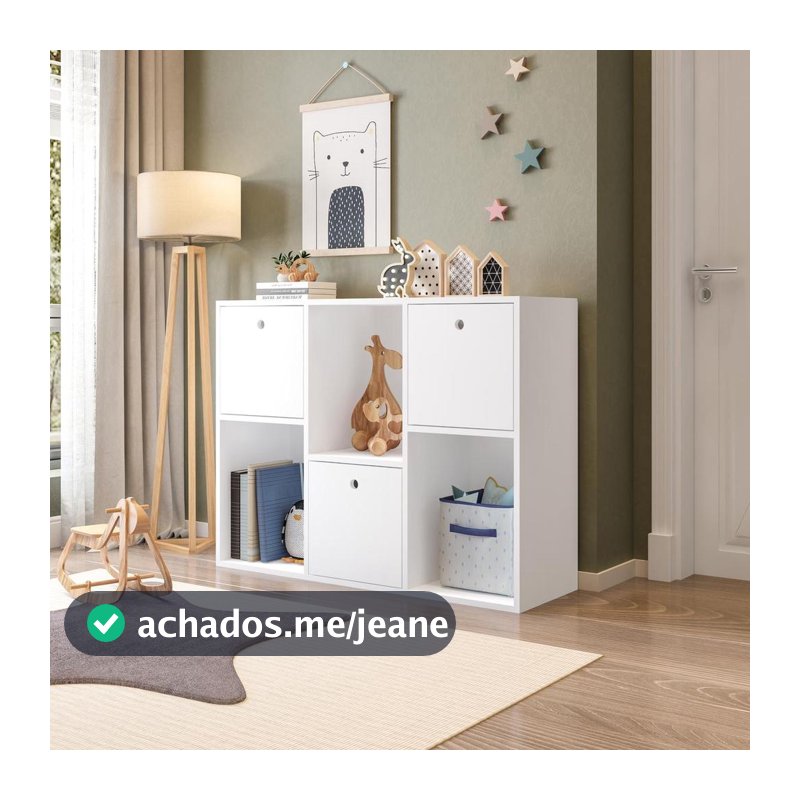 Nicho Organizador Estante Infantil com 3 Caixas 96cm Multimóveis CRRUI-NIO001