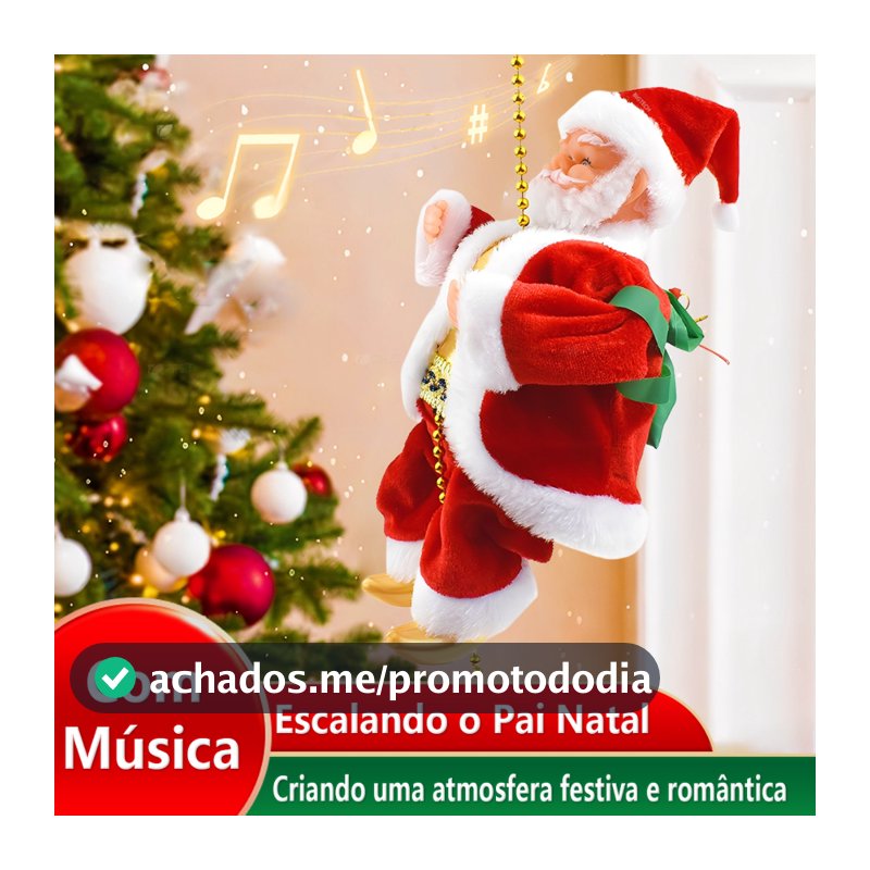Papai Noel Elétrico Natal Escalando Corda Musica E Movimento Natal Decoração De Natal