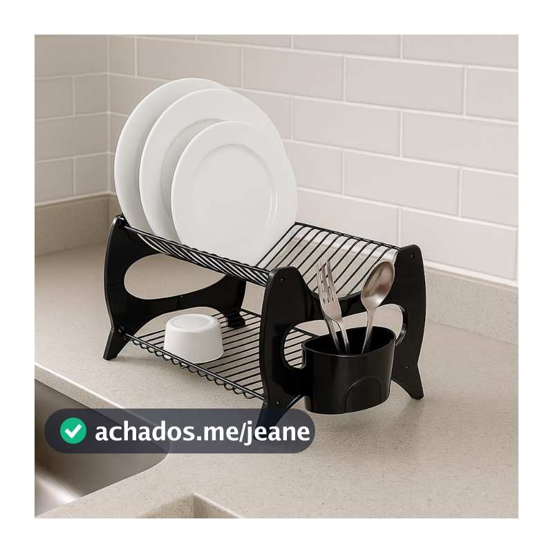 Escorredor De Louça Cozinha Prato Duplo Porta Talheres Metaltru