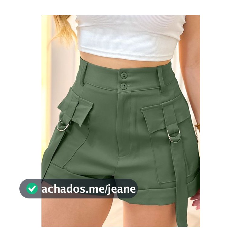 Short Alfaiataria com Detalhes em Tiras e Bolsos Funcionais 00163
