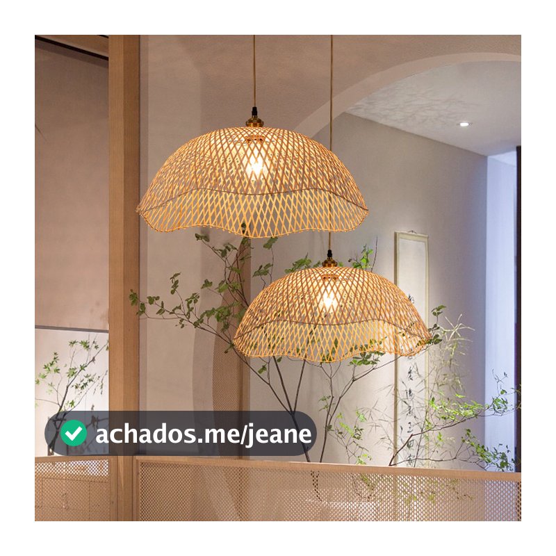 Luzes Suspensas De Bambu Estilo Japonês , Luz Pendente De Led Para Jantar , Quarto Nórdico , Lustre De Vime De Teto Simp