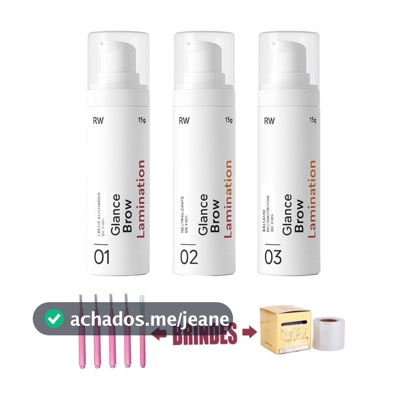 Kit Brow Lamination Para Sobrancelhas Glance Rare Way Escovinha e Plástico Filme Profissional