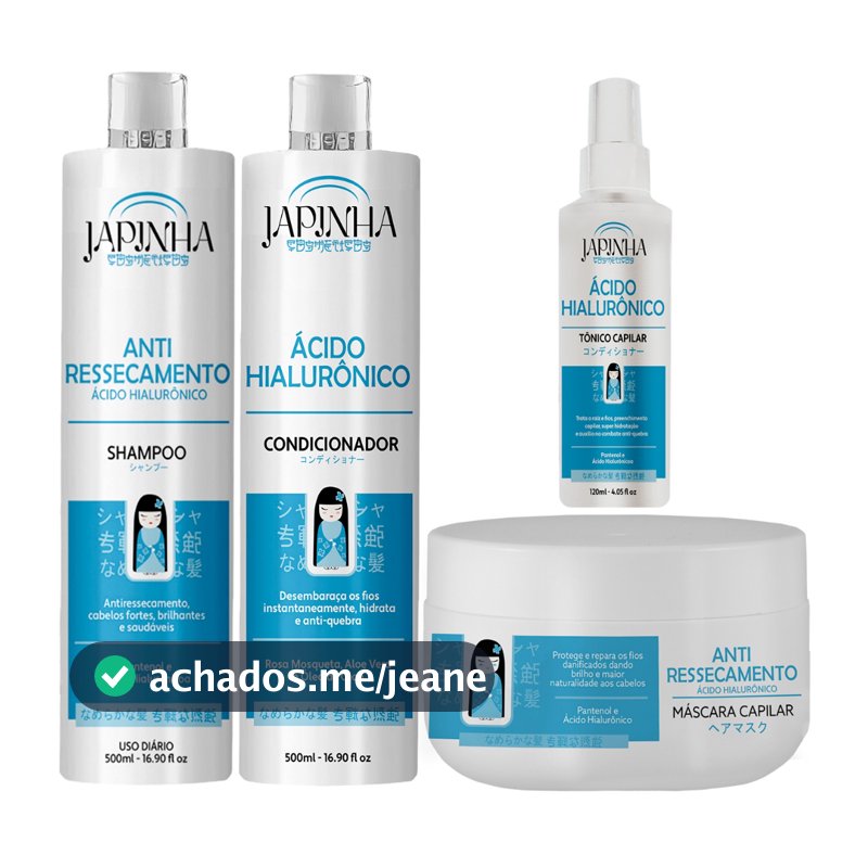Kit Completo Japinha | Ácido Hialurônico Shampoo  + Máscara Capilar + TÔNICO CAPILAR!!