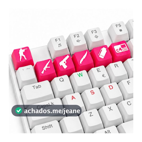 Keycaps CS2 CSGO kit c6 PARA Teclado Mecânico comp. Cherry MX Gamer Disponível em 17 Variações de Cores