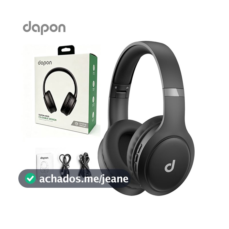 Fone De Ouvido Sem Fio Headphone DAPON HO2D Bluetooth 5.1 Over-ear 22 Horas De Bateria