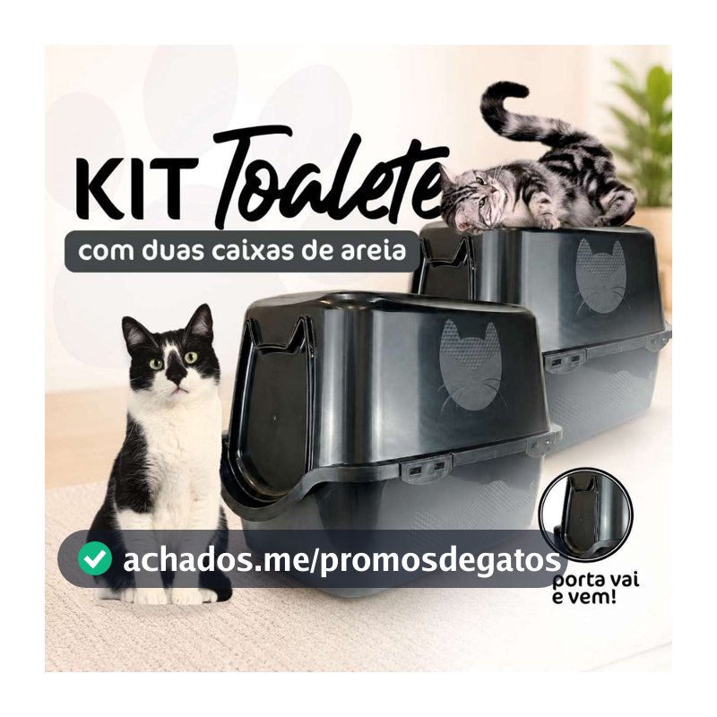 Kit 2 Caixa Areia Fechada Banheiro Toalete Sanitário Gato Antiodor