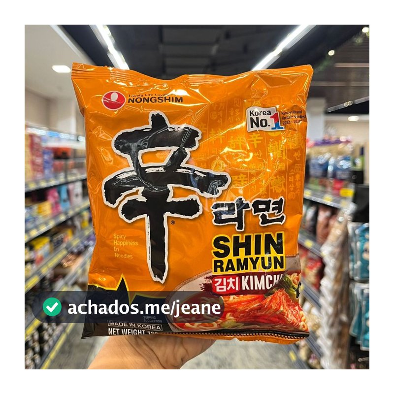 Macarrão Instantâneo Coreano Kimchi Ramyun 120g - Pacote