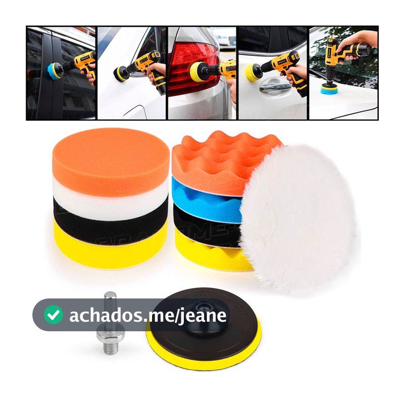 Kit Polimento Automotivo 11pçs Boinas Para Furadeira Parafusadeira 3 Polegadas  5 Polegadas 6 Polegadas 7 Polegadas