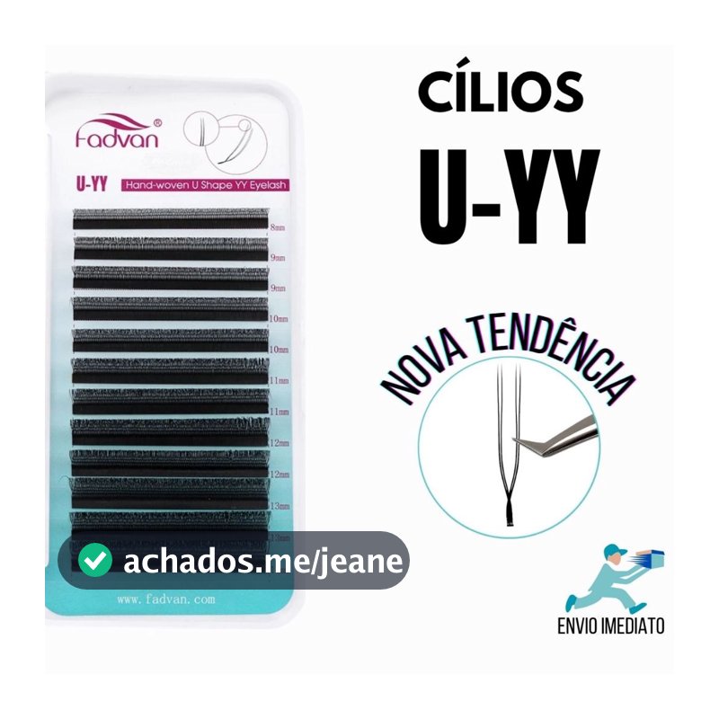 Cílios U-YY Fadvan Volume Brasileiro Novo Modelo U Extensão de Cilios Clássico
