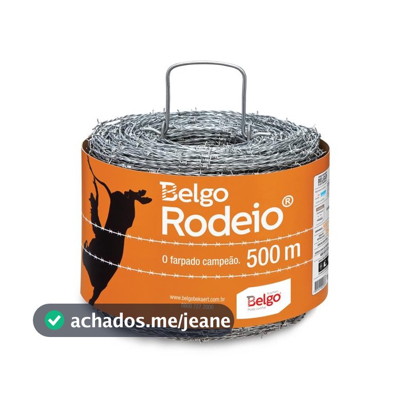 Arame Farpado Belgo Rodeio 500m F16 Galvanizado Para Cerca Rural