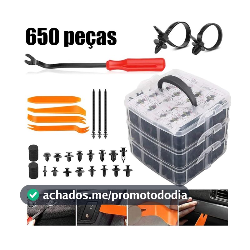 Kit 650/100 Presilhas Grampos Fixadores Carro Veiculo Parabarro Escolha a Quantidade!