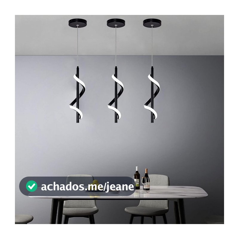 (3 cores em 1 luz) Lustre Pendente Luminária de Teto Led Dourado Decoração Minimalista Moderno  Cozinha Ceiling Light