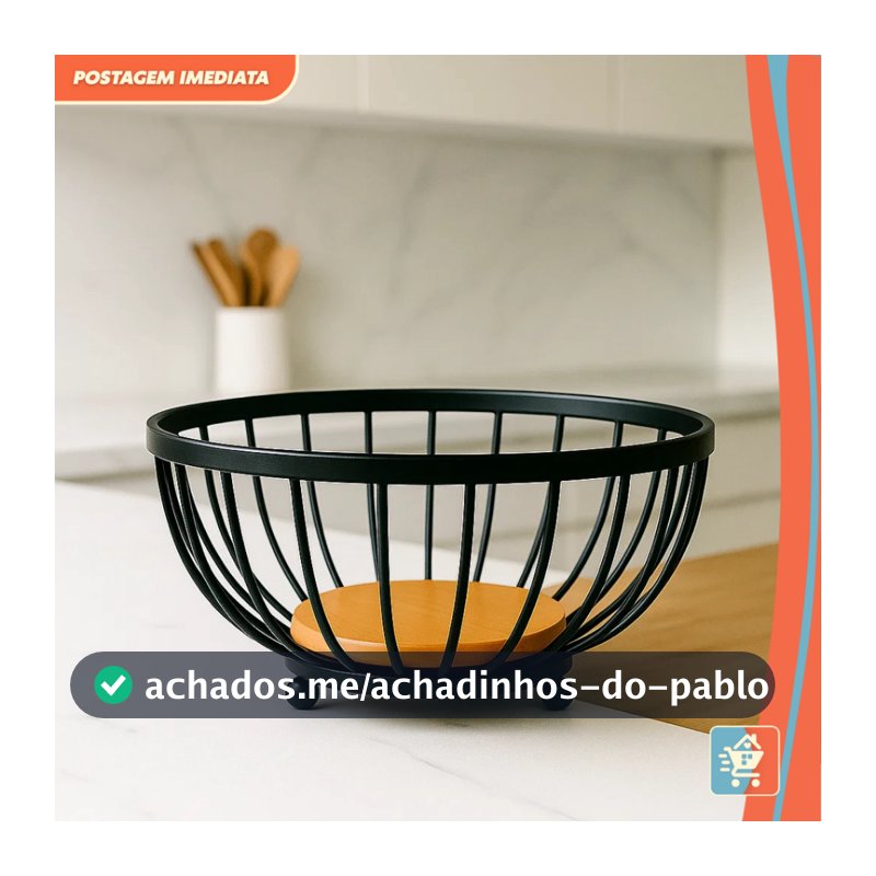 Fruteira de Mesa Estrutura em Ferro e MDF – Design Elegante, Durável e Funcional