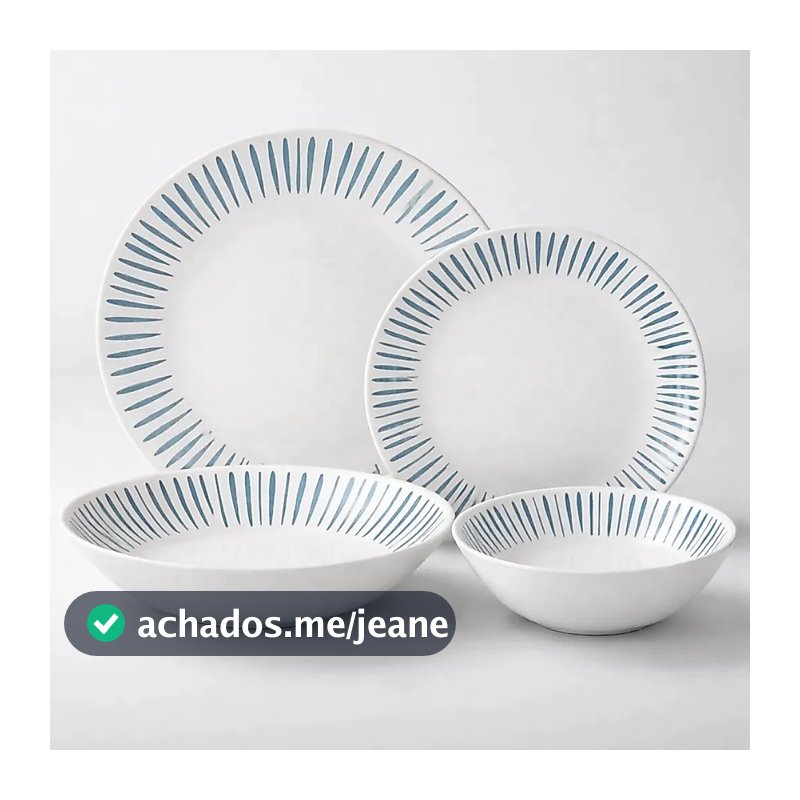 Aparelho de Jantar Colorstone Provence Maison Atlantis 16 Peças Pratos Rasos Fundos Sobremesa e Tigelas