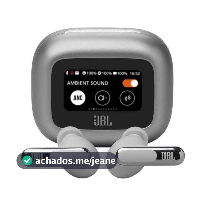 Fone De Ouvido Bluetooth Sem Fio Live Beam 3 JBL - Prata