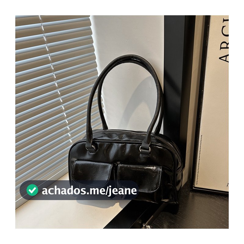 Bolsa De Ombro Feminina Coreana Y2K Com Fivela Brilhante , Couro PU Macio Bolsos Duplos