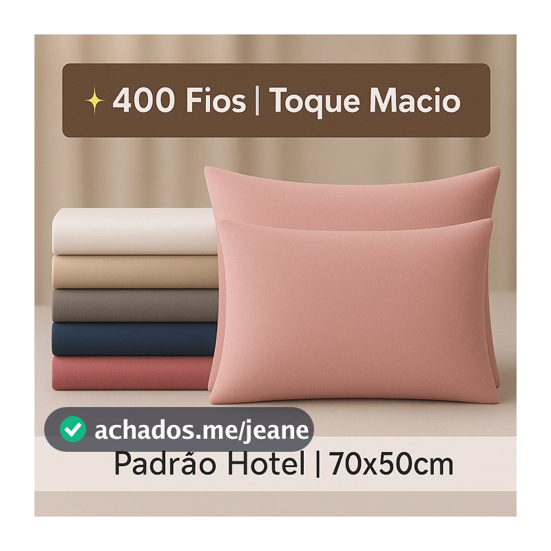 Kit 6 Fronhas 400 Fios Toque Macio Padrão Hotel 70x50cm