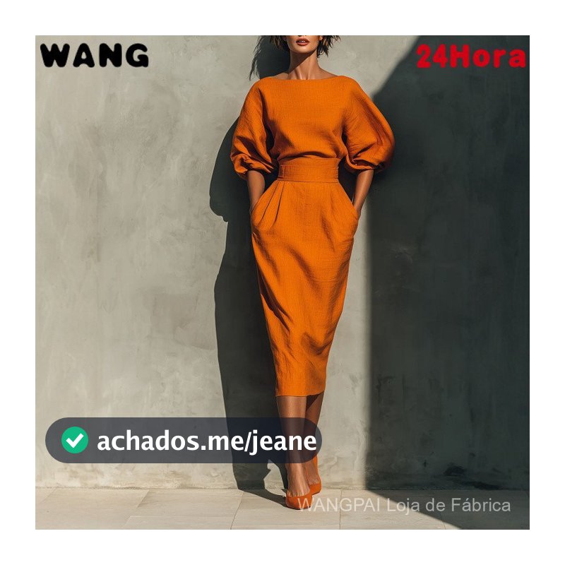 Vestido feminino vintage de cor sólida com decote em barco, mangas bufantes e corte justo em formato A.
