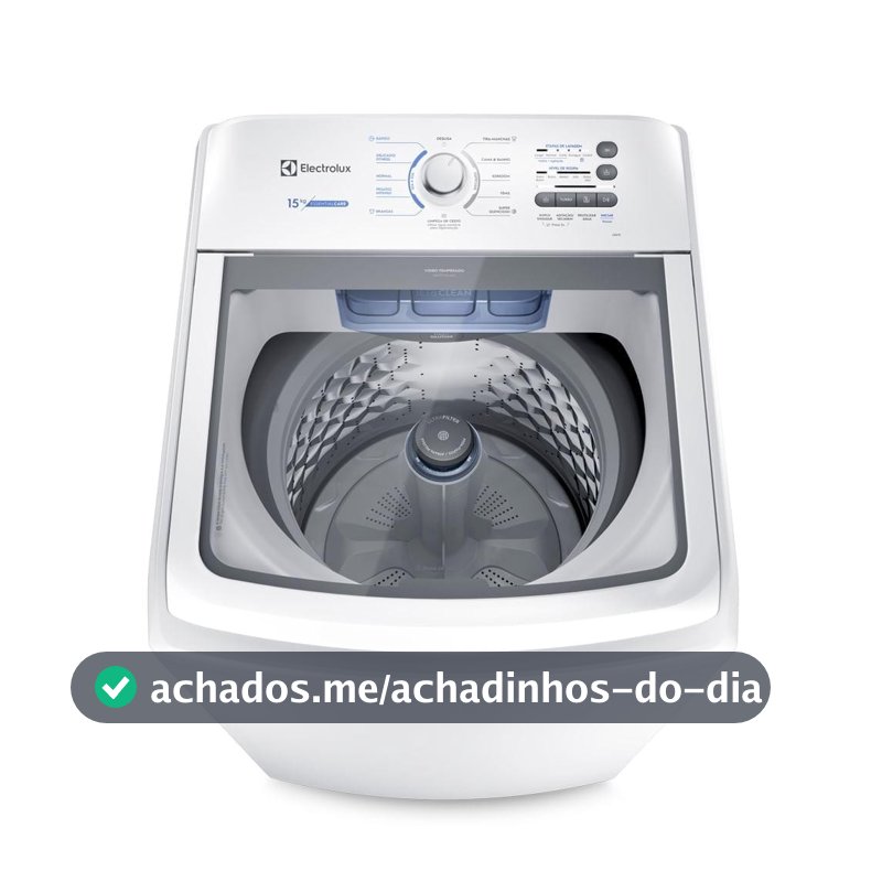 Máquina de Lavar Electrolux 15kg Branca Essential Care com Cesto Inox e Jet&Clean (LED15)