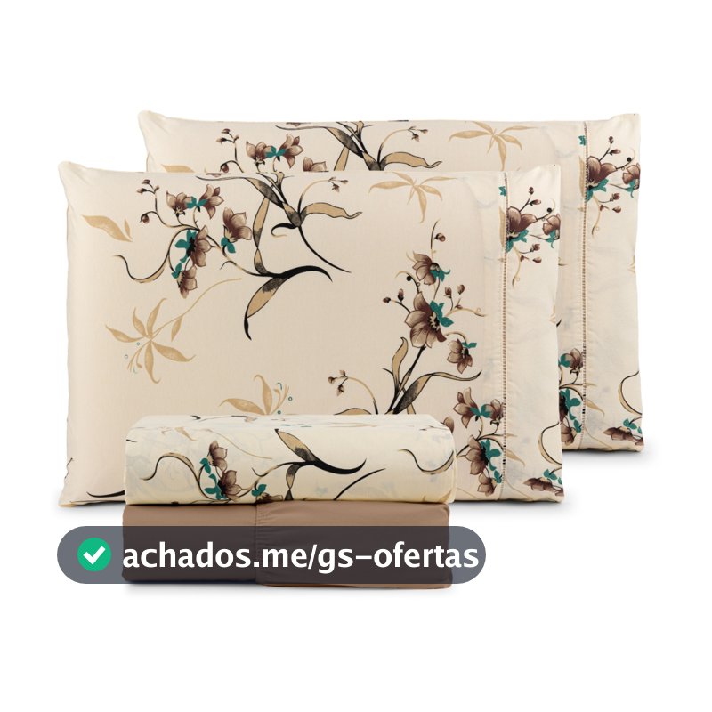 Jogo De Lençol Elegance Estampado Percal 180 Fios 100% Algodão Elástico Ponto Palito Queen 4 Peças