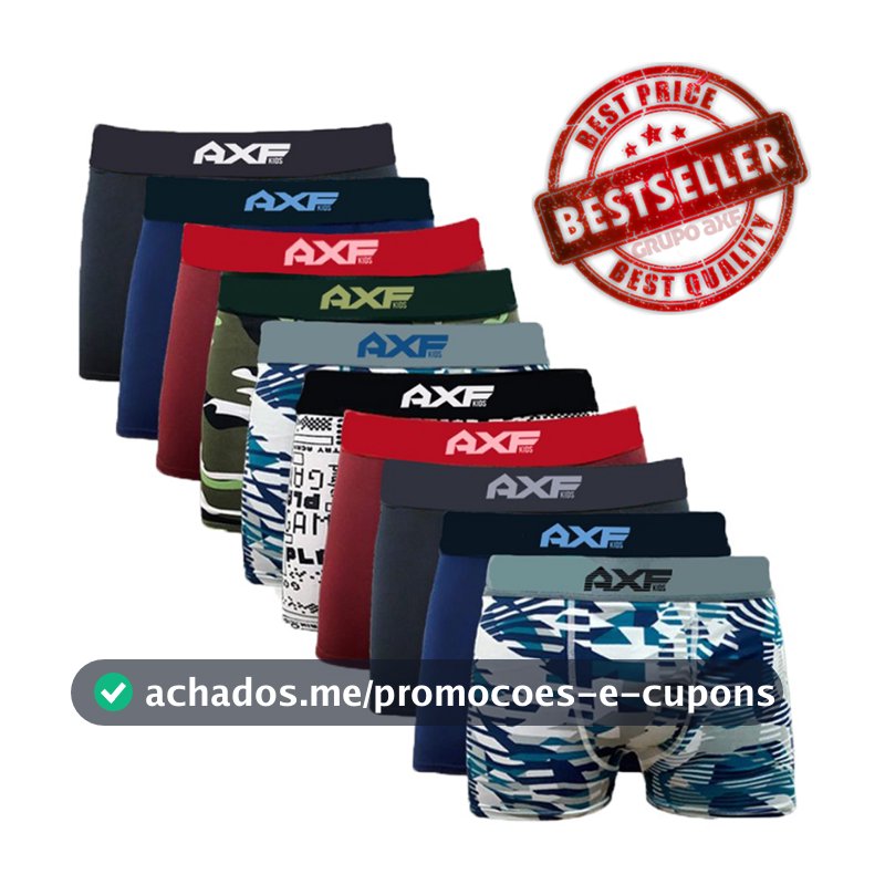 Kit Com 10 Cuecas Boxer Microfibra