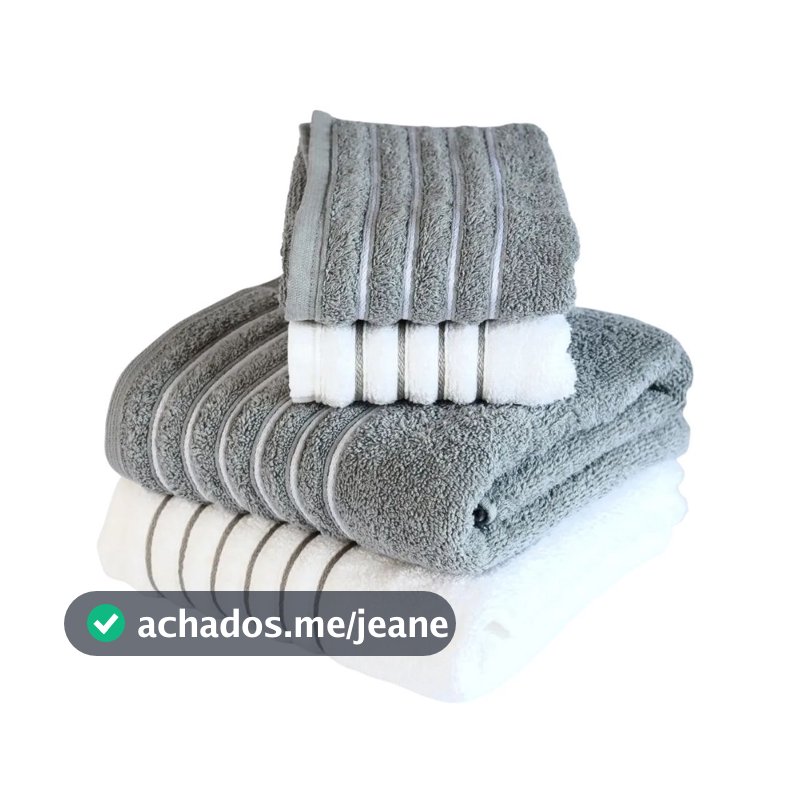 Kit 4 Toalhas (02 Banho e 02 Rosto) - Jogo de Toalhas 100% Algodão Grande 72cm x 130cm 460g