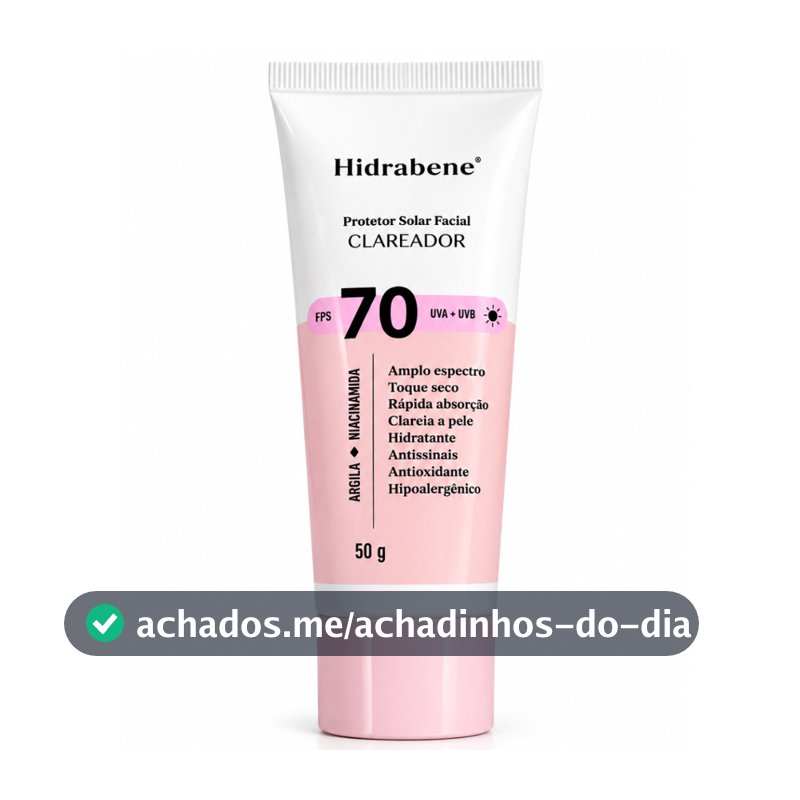 Hidrabene Protetor Solar Clareador Facial 70 FPS