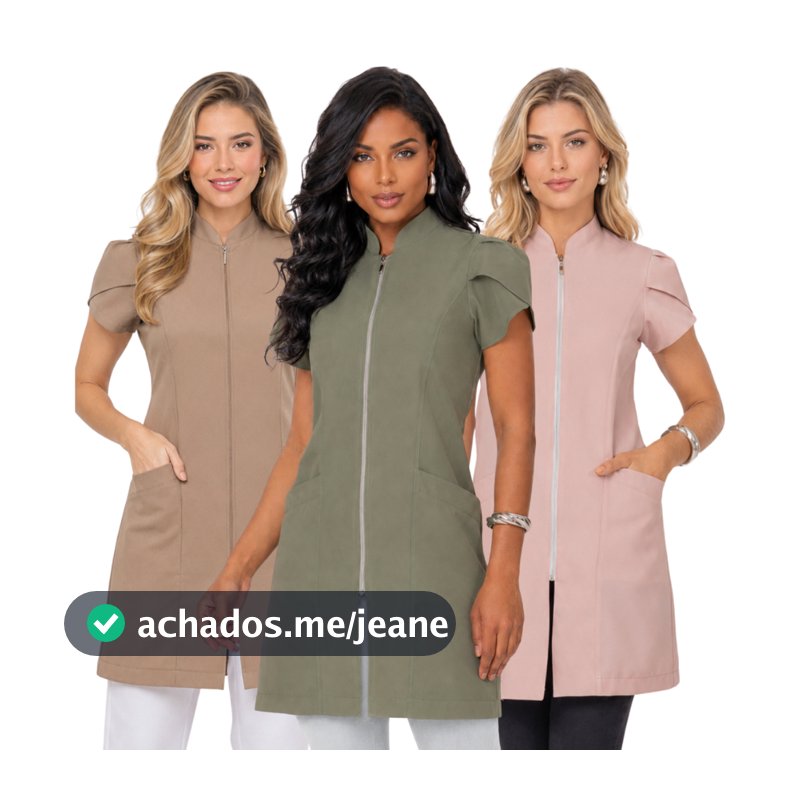 Jaleco feminino Chic gabardine manga Tulipa Estetica HÔRTENCIA