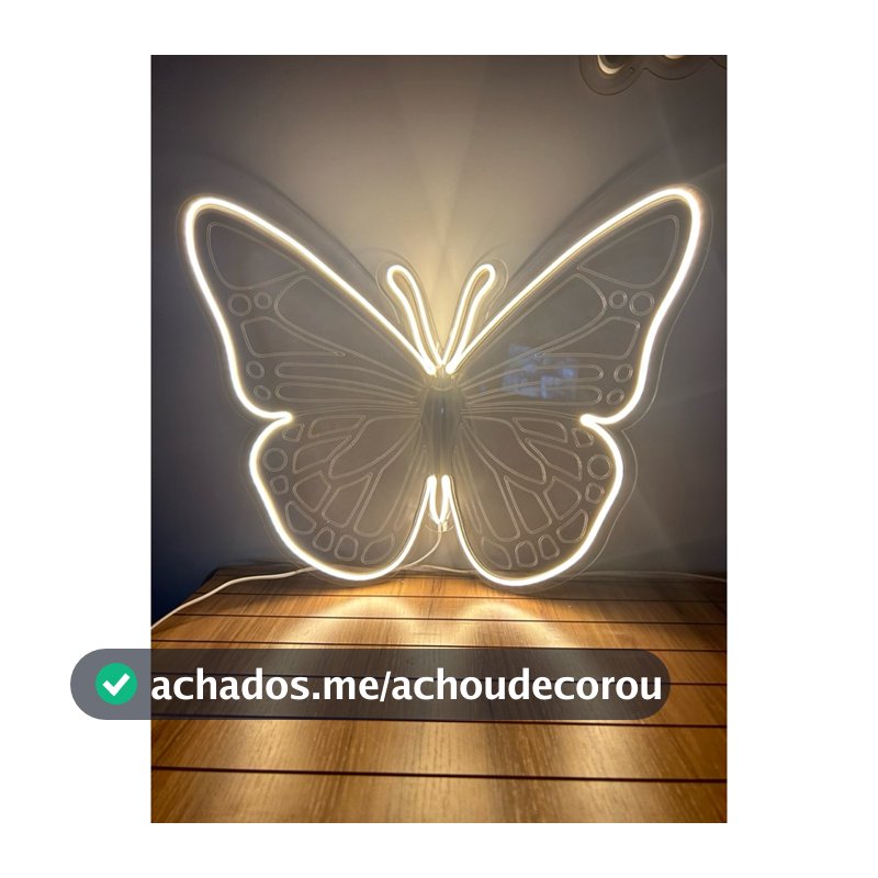 Borboleta led neon 3d em acrilico